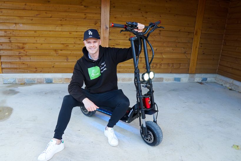 Josh Sitting on Wolf Warrior