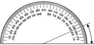 25 Degrees on Protractor