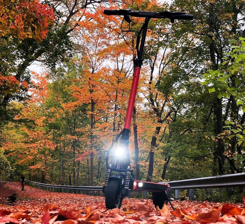 Front View of EMOVE Touring with Headlight Turned On
