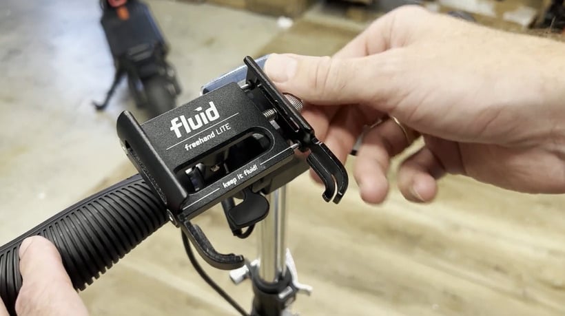 Freehand LITE Phone Holder Set on Handlebars