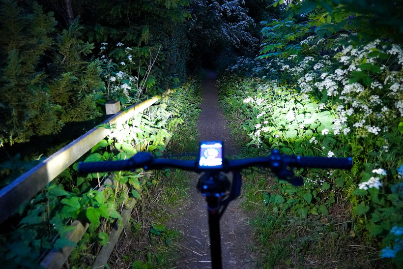 NAMI Klima Headlight Beam on Dirt Track