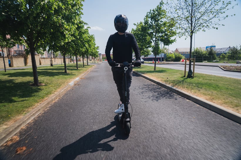 Front on Shot of Josh Riding the NIU KQi3 Pro